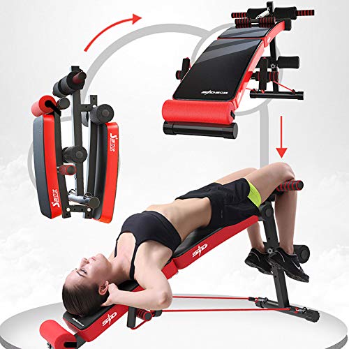 HOMRanger Multifunction Adjustable Workout Bench,Household Auxiliary Sit-up Board,Portable Foldable Weight Bench,Strength Training Bench Press D