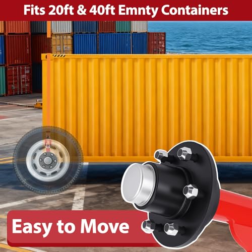 Yzzwer Shipping-Container Wheels Kit Accessories - Upgrade 6-Lug Heavy Duty Shipping Container Axle Wheels for Moving 20ft - 40ft Container 2 Pack