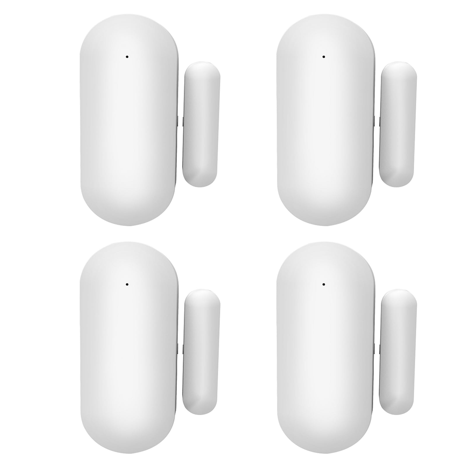 Sensores de Puerta WIFI Alarmas Detectores de Entrada Inalámbricos Inteligentes para Seguridad en el Hogar con Aplicación, Blanco 4 Piezas (Blanco #-4)
