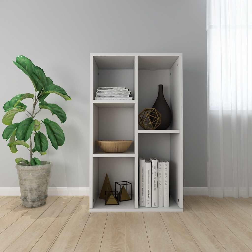 vidaXL Boekenkast/Dressoir Spaanplaat Betongrijs Kast Boekenschap Boekenrek