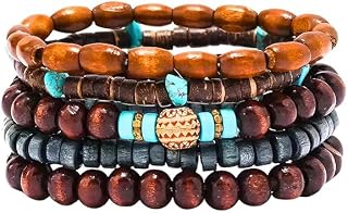 THE MEN THING Set of 5 Genuine Leather Adjustable Bracelets for Men & Boys – 8 Inch Price In India