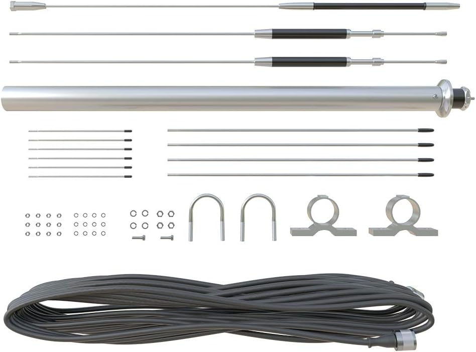 GRA-D3000 Ultra Wideband Discone Scanner Antenna 75–3000 MHz RX | 144/430/900/1200 MHz TX, Compact Outdoor Base, SO-239, 10 m RG-58 Cable