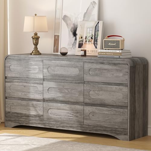 Amazon.com: Grey Dresser for Bedroom with 9 Drawers, 63