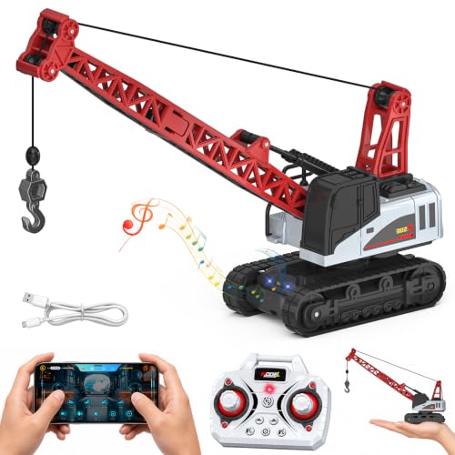 Noizka 1/64 Mini Remote Control Crane Toy, Desktop RC Construction Vehicle