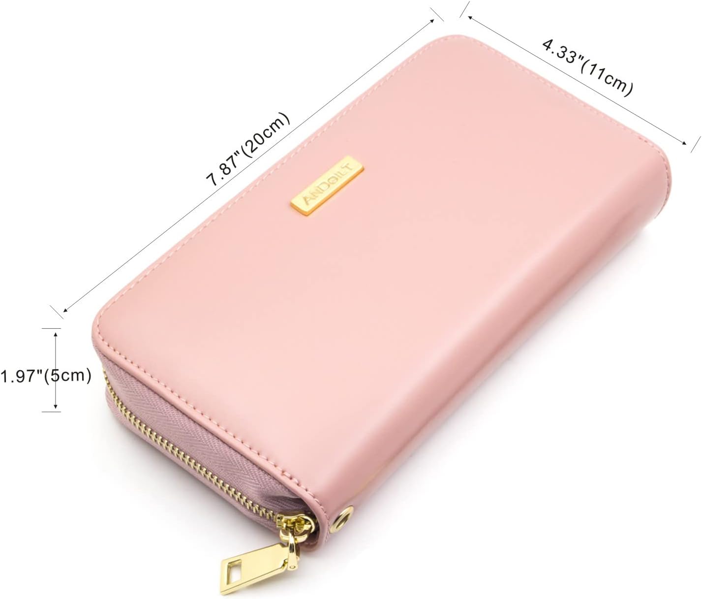 ANDOILT Genuine Leather Wallet for Women Men RFID Blocking Credit Card Holder Zipper Purse Cell Phone Handbag - Image 5