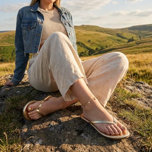 Image of CUSHIONAIRE Cruise Lightweight Womens Flip Flops, Comfortable Beach Sandals for Women with Cushioned Footbed & Flexible Slip On Design