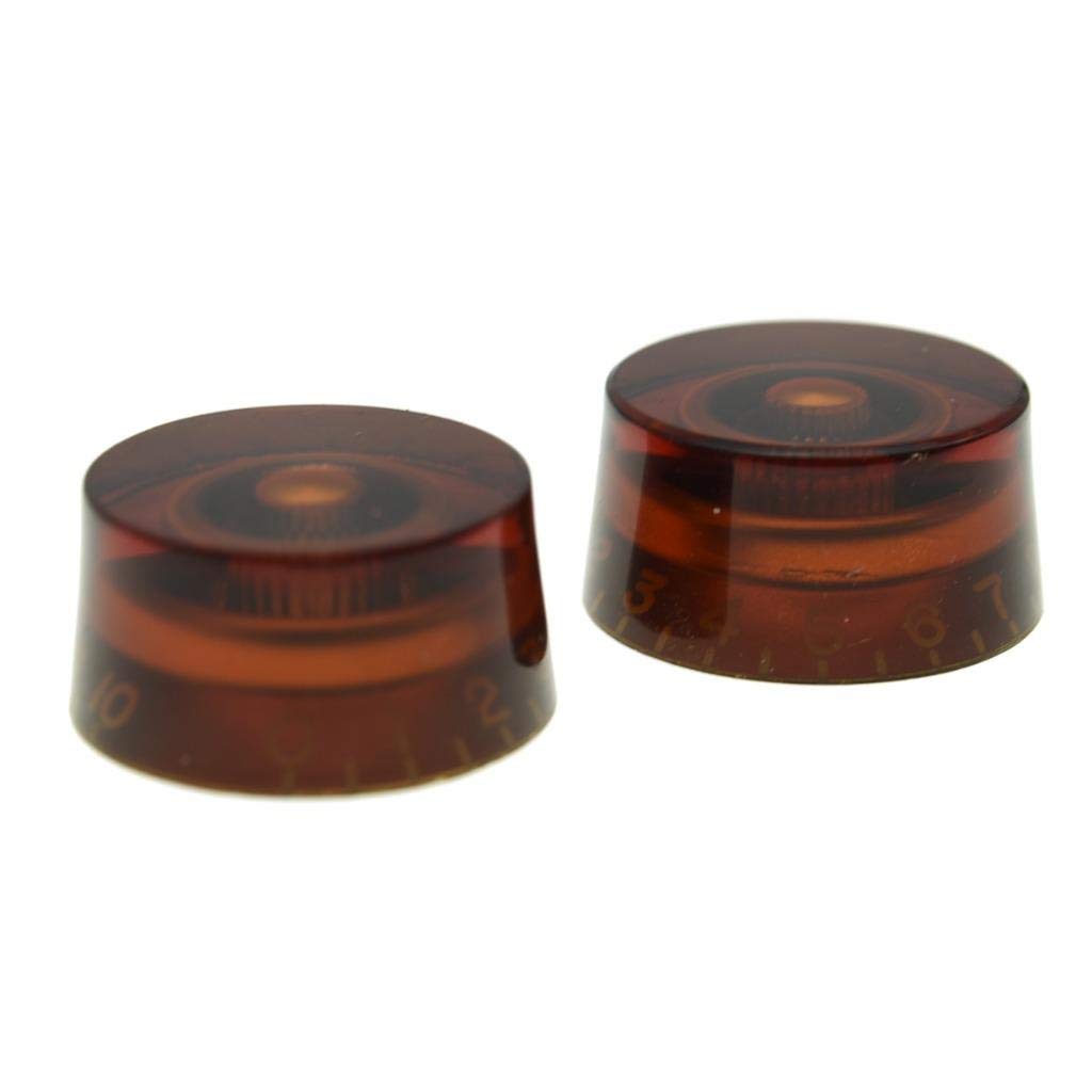 Musiclily Pro Inch Size Manopole Speed Knobs per Chitarra Elettrica USA Les Paul Style USA, Ambra(Set di 4