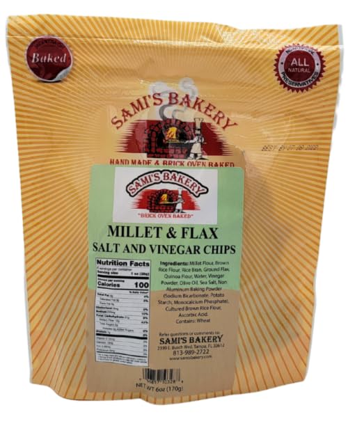 Sami's Bakery Salt and Vinegar Chips Millet and Flax bulk case 12 bags