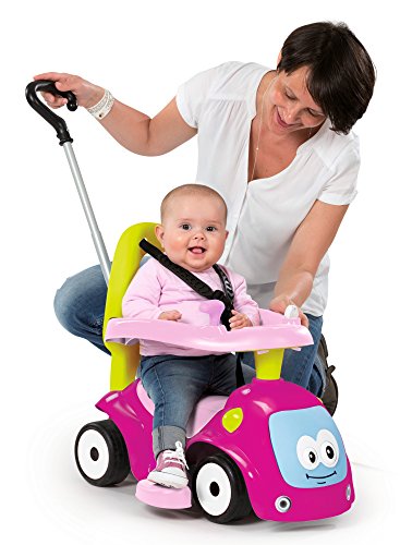 51FFR+gZgiL Smoby - Porteur Maestro Balade Rose - Pour Enfant Dès 6 Mois - Evolutif - Roues Silencieuses - Klaxon - 720303