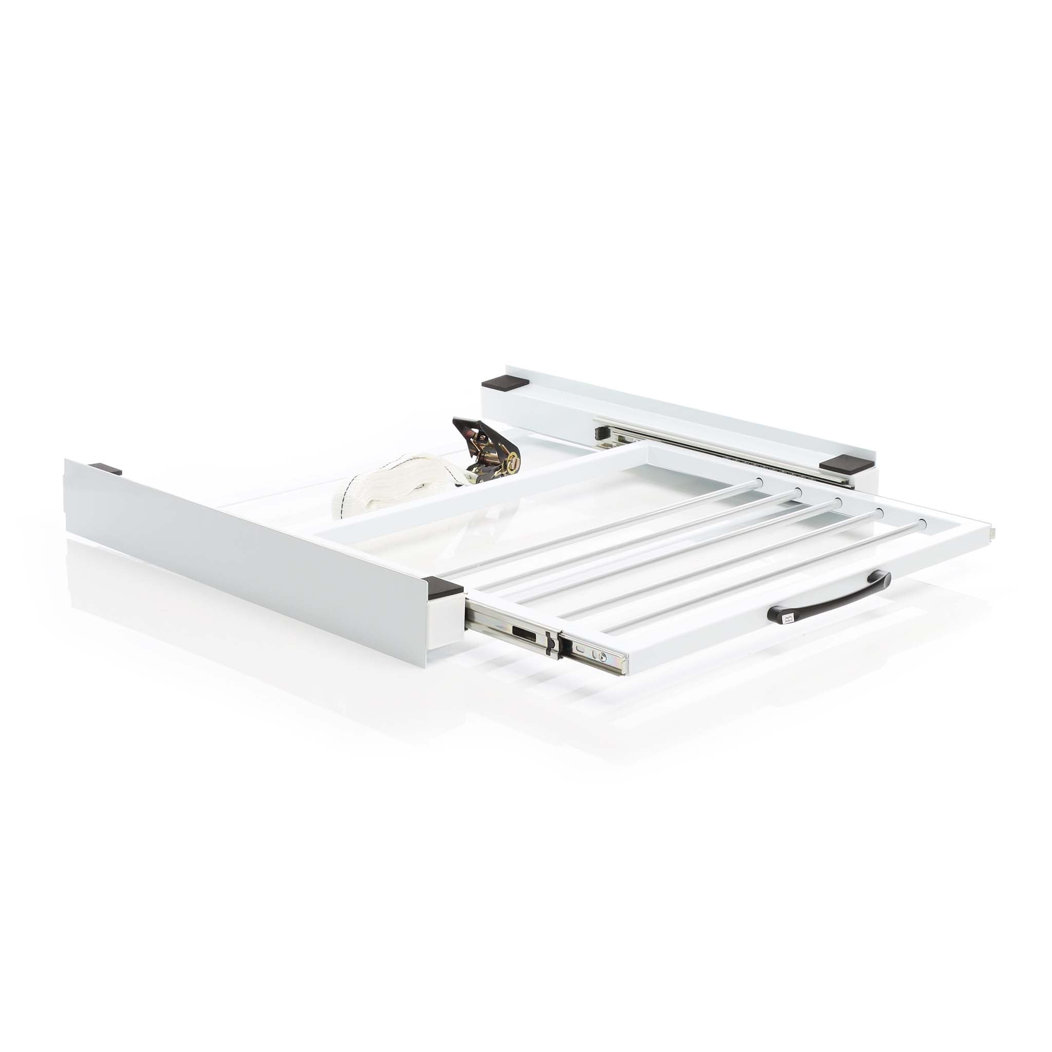 Wiltec Kit Sovrapposizione Lavatrice asciugatrice Max 150 kg con ripiano a Barre Estraibile
