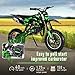 50cc Kids Dirt Bike, Gas Powered Motorcycle Mini Dirt Bike with Off-Rode Tire, Front Rear Disc Brakes, Shock Absorption Pocket Motorbike Off Road Motorcycle Up to 25 Mph Boys and Girls Gifts Green