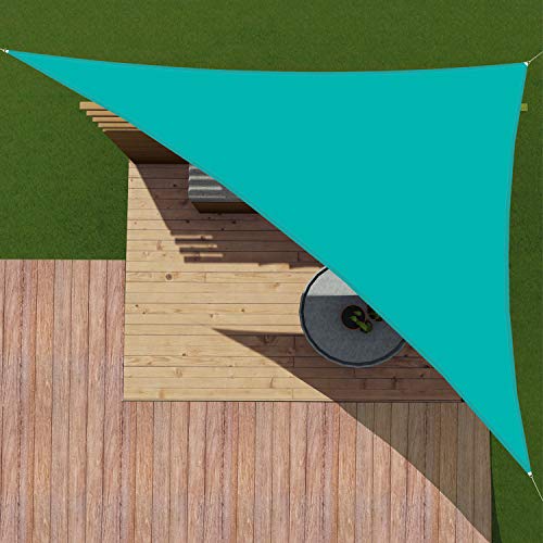Patio Paradise 12' x 12' x 17' Waterproof Sun Shade Sail Right Triangle with Hardware Kit, Shade Canopy UV Block Awning Cloth Outdoor Patio Covers for Garden Backyard Pergola, Turquoise