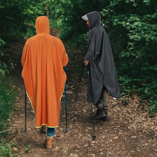 Anyoo Poncho de chuva à prova d'água para adultos, leve, reutilizável, com capuz, jaqueta para ativ