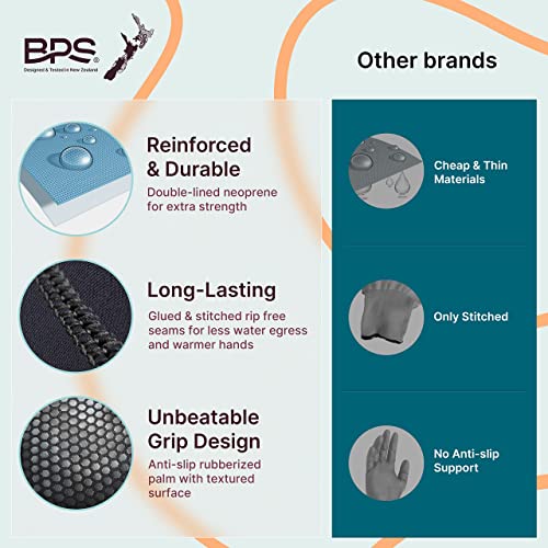 Bps 3Mm Neoprene Scuba Gloves With Anti Slip Palm - Full Finger Gloves For Wetsuit, Spearfishing, Paddleboarding, And Other Water Activities - For Kids And Adults (Black/White, Medium) #TOP2