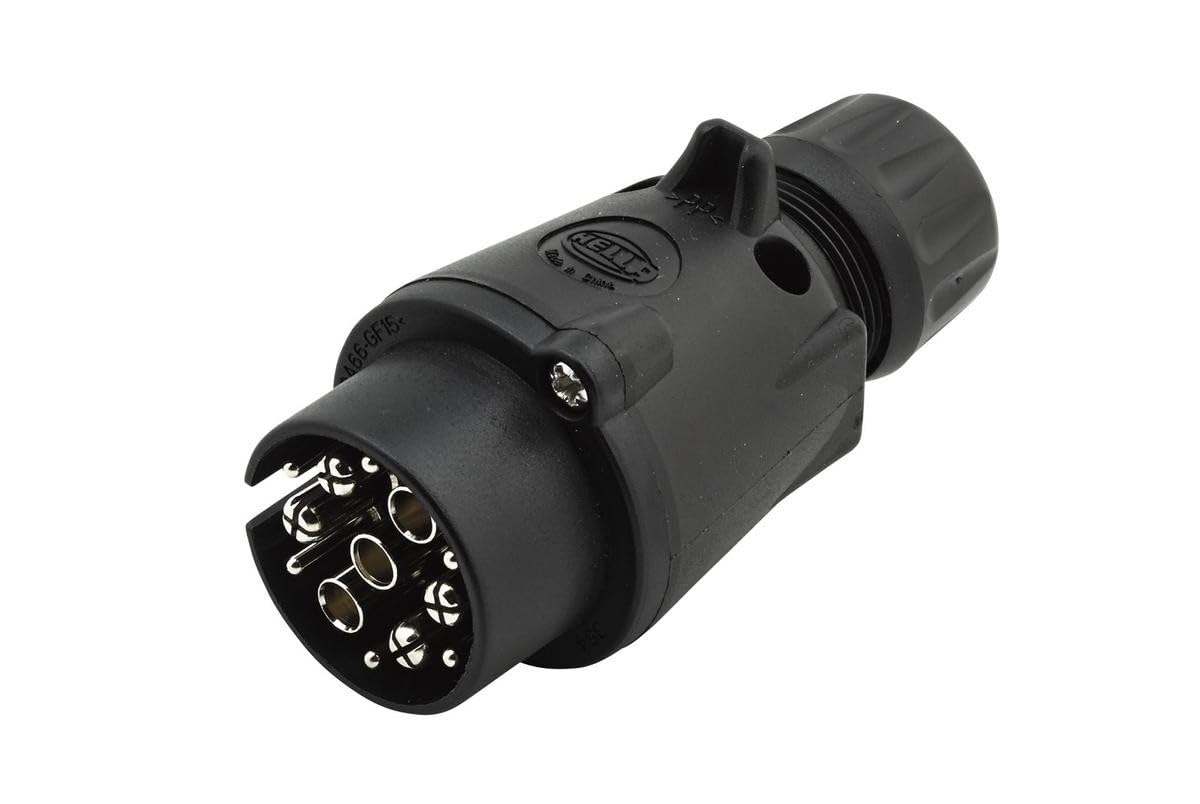HELLA 8JA 005 951-061 Plug - 12V - 7/6-pin connector - Plug: Screw Contact - Synthetic Material Housing