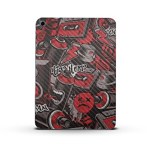 Image of MightySkins Carbon Fiber Skin Compatible with Apple iPad 10.9 inch 10th Gen (2022) Full Wrap Kit - Red Hip Hop | Protective, Durable Textured Carbon Fiber Finish | Easy to Apply | Made in The USA