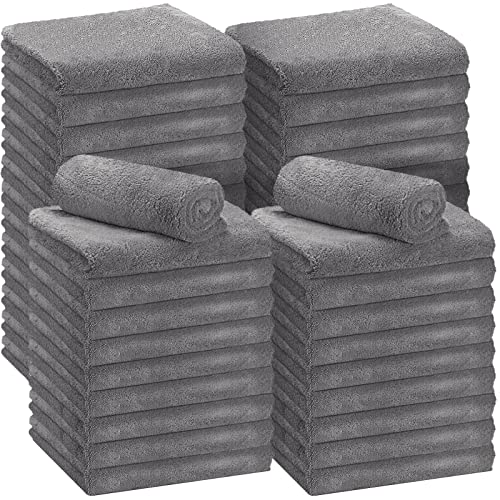 Shimeyao 30 Pcs 16 x 16 Inch Edgeless Microfiber Plush Towels for Cars Detailing Drying Wash Polishing Absorbent Cleaning Cloths, 500 GSM(Gray)
