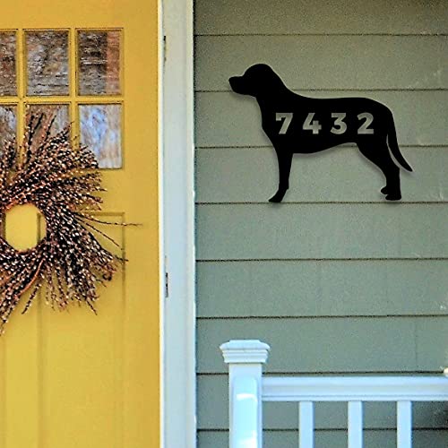 Dog With House Number - Personalized Solid Steel Decorative Address Marker House Accent Sign #TOP28