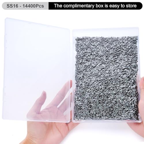 Image of Hotfix Rhinestones Bulk, 14400PCS Black Hot Fix Rhinestones for Clothes DIY Decoration Crafts, Black, SS16, 3.8-4.0mm