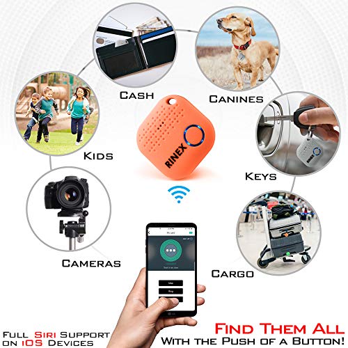 Bluetooth Key Finder – Key Locator Device With App, Siri Compatibility, & Extra Battery – Anti-Lost Gps Keychain Tracker Device For Phone, Luggage, Backpack, & Wallet – Tracking Chip Tags By Rinex #TOP4
