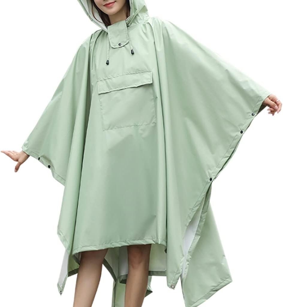 IRYZE Regenponcho Regenjacke Regenmantel Für Männer Und Frauen, Singles, Erhöht Dicker, Fahrrad, Lang, Ganzkörper Regenmantel Regencape (Color : Grün, Size : One size)