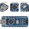 1 Set Mini for Nano V3.0 ATmega328P Micro Controller Board Module with USB Cable and for Nano V3.0 Expansion IO Shield Board Expansion Board for Arduino
