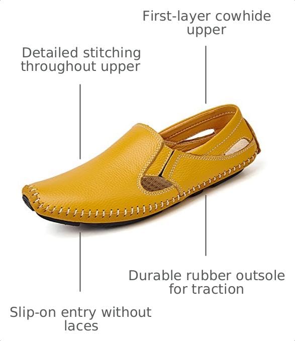 Image of Men's Driving Shoes Leather Slipper Casual Slip on Loafers