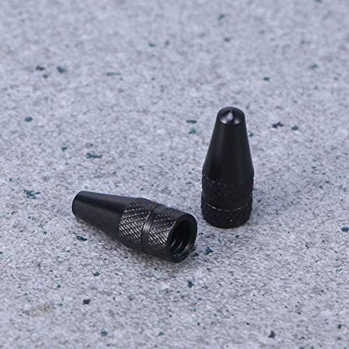 IMIKEYA 6 Pcs Aluminum Alloy French Valve Caps for MTB Road Bike Mountain Bike Tyre Air Valve Caps Dust Covers (Black) - Image 2
