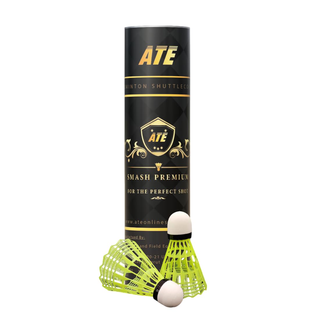 ATE Smash Premium Badminton Shuttlecocks - Set of 6 (Yellow)-picture-22
