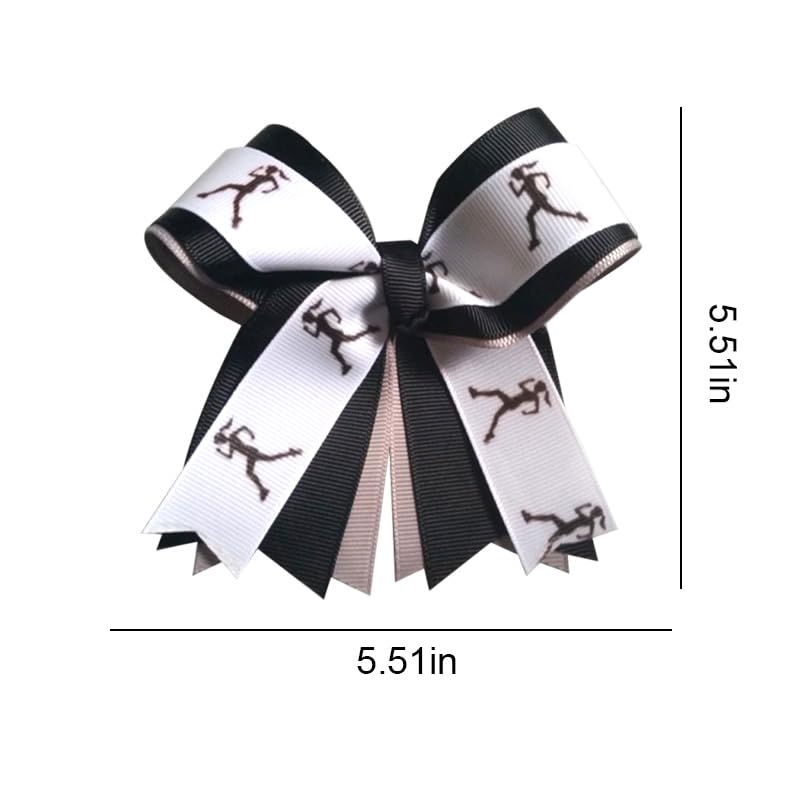 Running Cheer Hair Bow Tie for Cheerleading Cheer Bows for Cheerleaders Elastic Hair Bow Scrunchie for Women Birthday Gifts for Runners Bow Ponytail Holders for Thick Thin Hair Bands for Women's Hair image 5