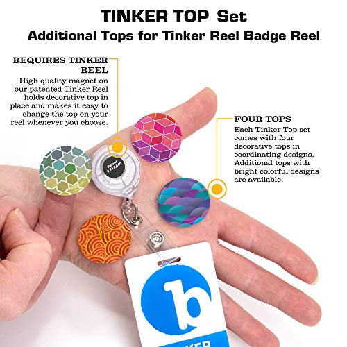 Buttonsmith Shape Patterns Tinker Top Set - To Use With Tinker Reel® Badge Reel - Made In The Usa #TOP1
