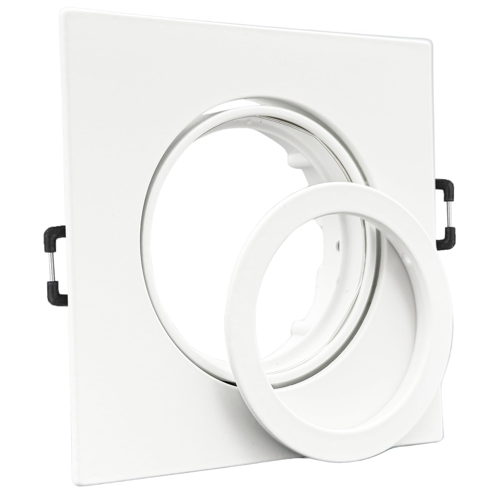 trendlights24 Carree-C LED Einbaustrahler Weiß 12er Set 7W dimmbar 230V | Decken Einbauleuchte, eckig, LED Spots, GU10, 38° Abstrahlwinkel, Neutralweiß, 4000K, austauschbar, Deckenspots, schwenkbar