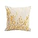 Cotton Linen Decorative Throw Pillow Case Cushion Cover (Yellow Flower) 18 "X18"