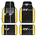 FH Group Unique Flat Cloth Seat Covers with Premium Carpet Floor Mats- Fit Most Car, Truck, SUV, or Van (Yellow/Black) FB032115- F14407