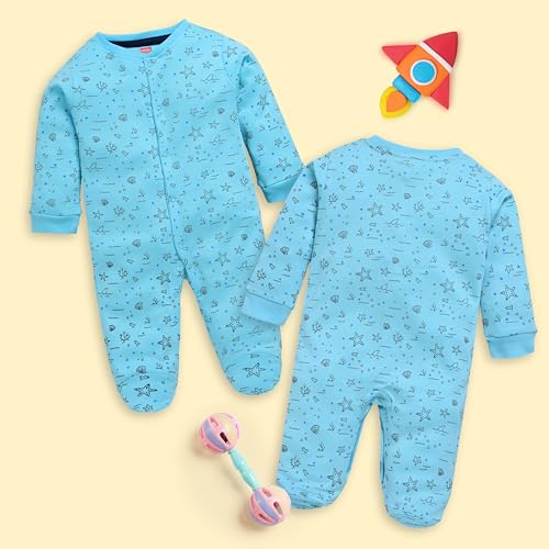 Image of LuvLap Baby Boys and Girls 100% Cotton Full Sleeve Romper /Bodysuit Pack of 3
