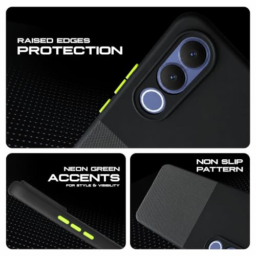 Image of AIBEX Premium Back Cover Case Compatible for Vivo V70 FE 5G | Scratch & Drop Tested Shockproof Matte Texture Case with Soft Microfibre Lining | Slim Fit Cover with Anti-Scratch Finish - Black