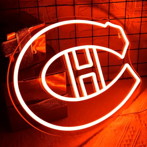 Image of Ice Hockey Neon Sign,Sports Hockey Team,Ice Hockey LED Sign,Sport Neon Lights,Hockey Light,Hockey Club Decor,Hockey Gifts for Boys,Montreal Hockey Fans,Size 16.5 * 11.4 inches(XD101)