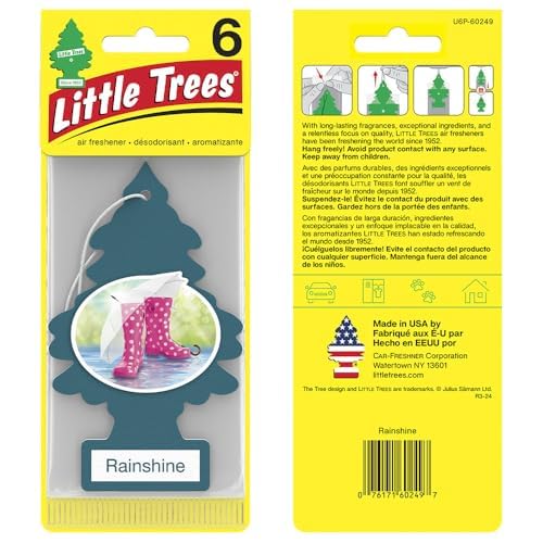 Image of LITTLE TREES Car Air Freshener | Hanging Tree Provides Long Lasting Scent for Auto and Home | Rainshine, 24 Air Fresheners
