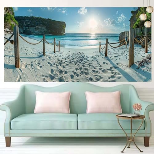 Peinture diamant plage 60x150cm pour adulte et enfant