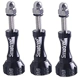 Smatree 3pcs Long Alumunium Thumbscrew Compatible for Gopro 13/12/11/10/9/8/7/6/5/4/3+/3/2/1/2018/Max/DJI OSMO Action Cameras, (Black)