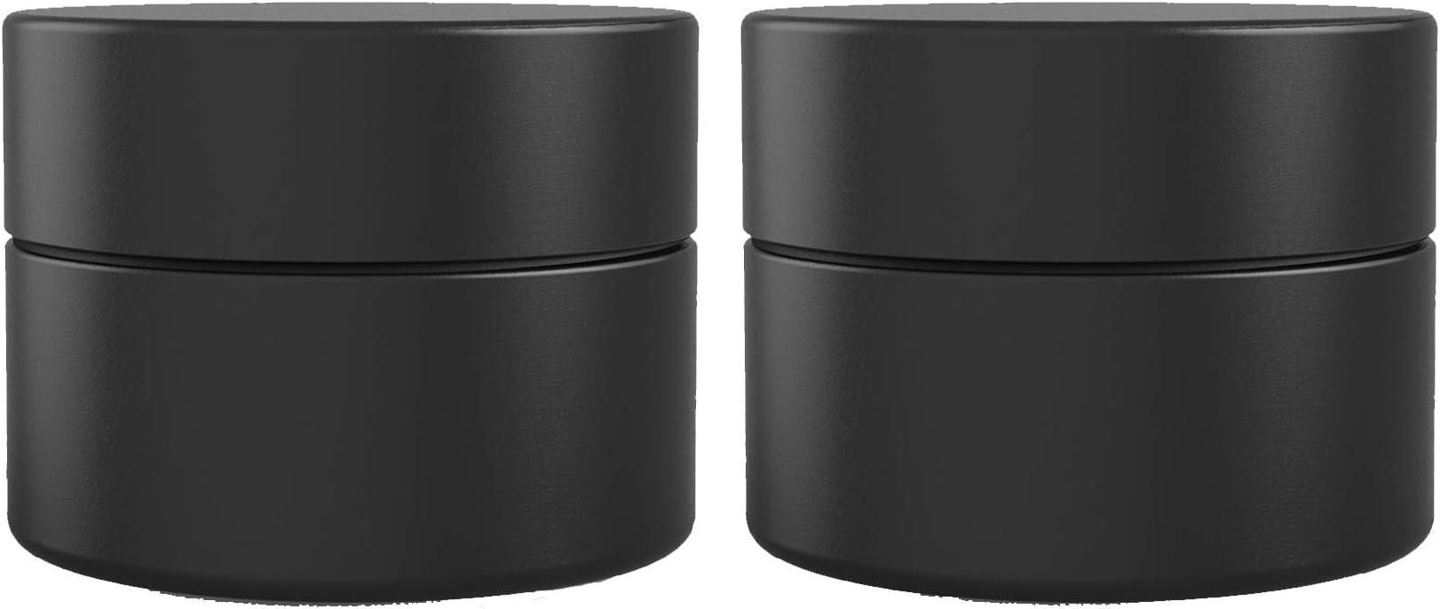 Herb Stash Jar | 2 Solid Aluminum Airtight Smell Proof Containers #1 Best WayTo Preserve Herbs Tobacco & Spices (Cool Small, Black)