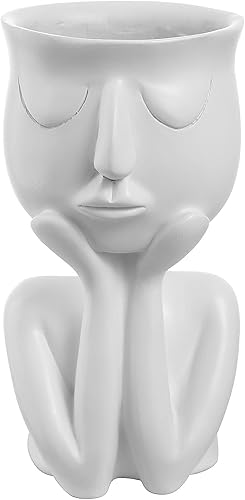 Maceta de resina con forma de persona, maceta de 6 pulgadas, pequeños jarrones de flores en forma de humano, macetas para suculentas, decoración de