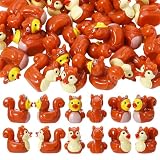 GGSTDDUP 50 Pcs Squirrel Ducks Toy Figures, Mini Resin Ducks Bulk