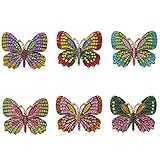  WeimanJewelry Lotto 6pcs Multicolore Strass Cristallo Farfalla Spilla Pin Set per le Donne, Cristallo, cristallo