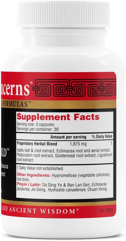 Health Concerns Isatis Gold - Immune System Support & Respiratory Tract Supplements - Echinacea, Platycodon, Goldenseal & Ligusticum Root Extract - 90 Capsules - Image 2