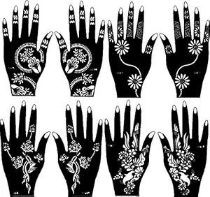 Ivana's Tatto Stencil for | Hand | Body | Face | Heena Art Temporary Tatto for Girls & Women, Design No. 1001 (T-1001)