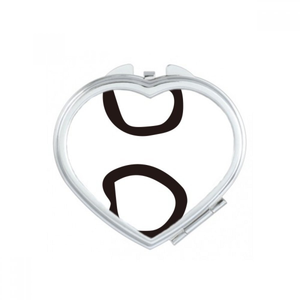 Miroir compact maquillage inscription os motif coeur miroir de poche portable