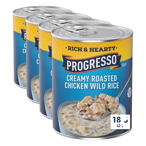 Image of Progresso Rich & Hearty, Creamy Roasted Chicken Wild Rice Canned Soup, Gluten Free, 18.5 oz. (Pack of 4)