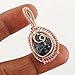 CRYSTALINES 1pcs Natural Raw Blue Iolite Gemstone Hand Wire Wrapped Pendant | Copper Wire Wraping Jewelry | Antique Handmade Jewelry | Healing Crystal | Rough Stone | Gift for Her
