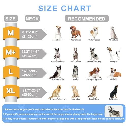 Image of Inflatable Dog Cone Collar, Soft Dog Cone After Surgery, for M M+ L XL Dogs, with Detachable Anti Licking Shield and Inflator, 2 in 1 Adjustable Alternative, Does Not Block Vision, XL
